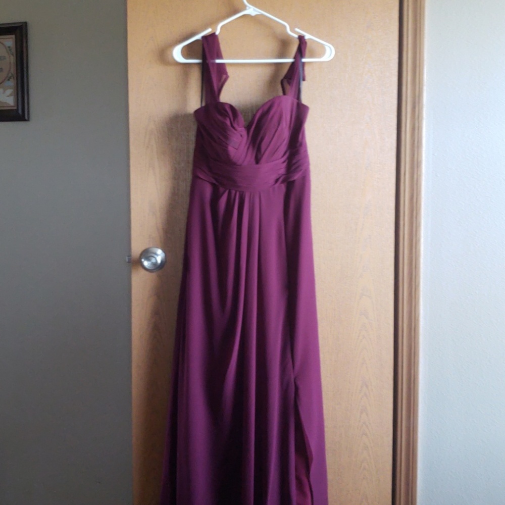 D'Zage raspberry bridesmaid dress